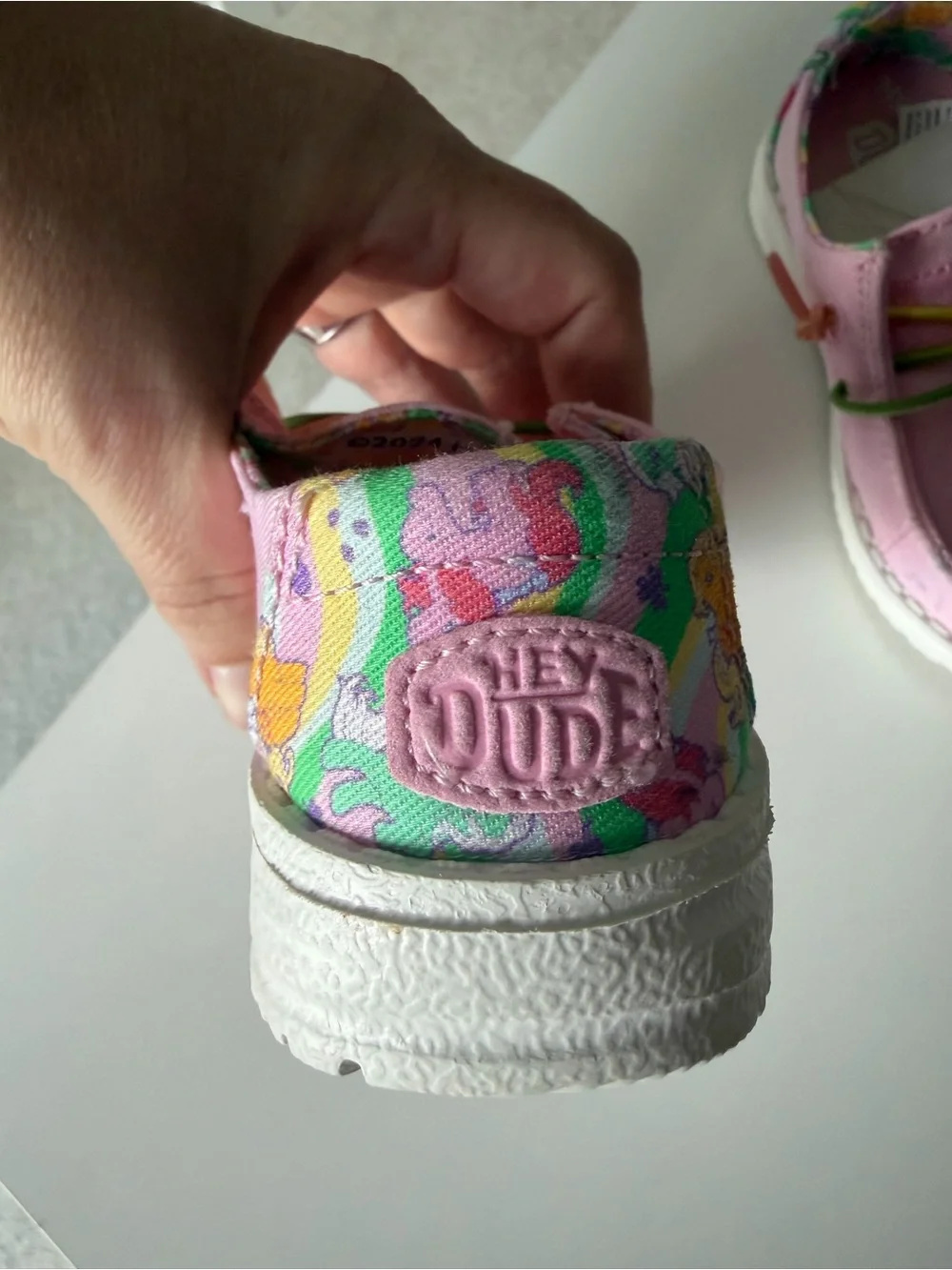 My Little Pony Hey Dude Kids' Pink Canvas Slip-On Sneakers with Multicolor Trim